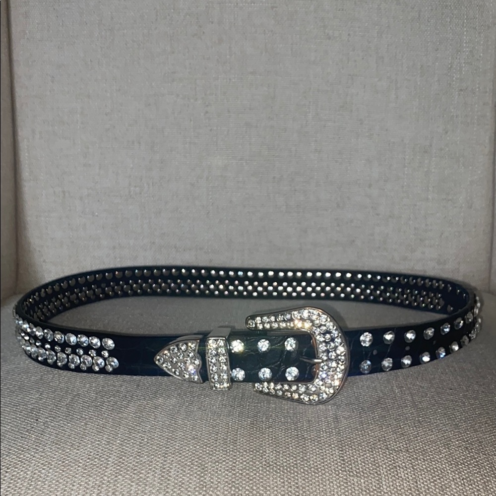 Black Rhinestone Belt